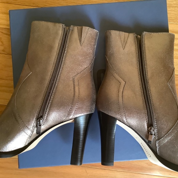 PAIGE Pilar Pointed Toe Heeled Bootie Gunmetal SZ 10 - Picture 8 of 16
